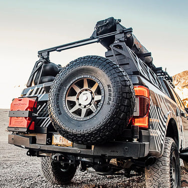 AFN 4x4 Accessories 48002781 | Rear Bumper with Wheel carrier and Jerrycan-holder | Ford Superduty F-250, F-350 for off-road adventures